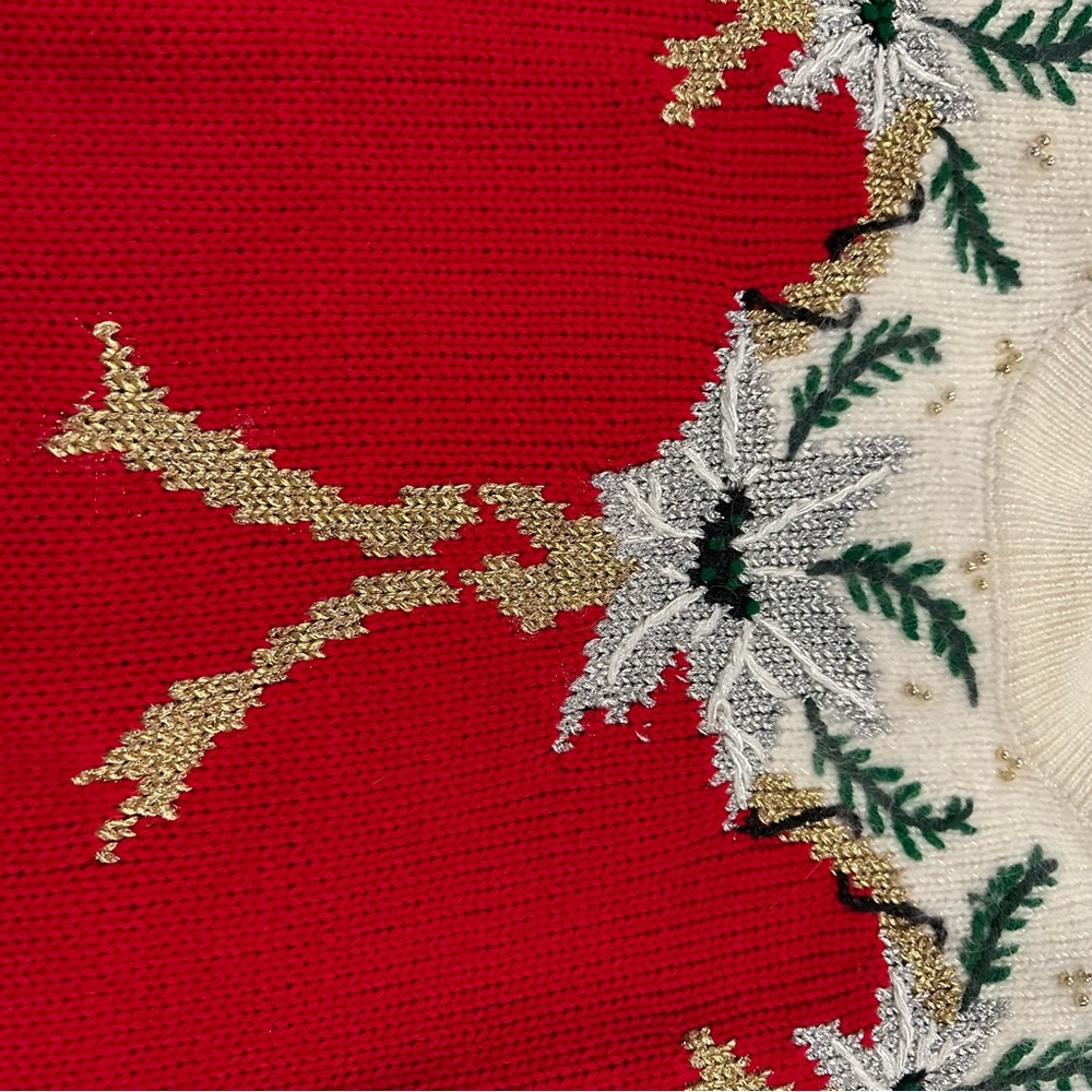 Vintage Dana Scott red embellished ugly Christmas sweater, ladies size small - Picture 2 of 8